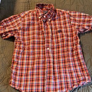 Chaps Boys Red and Blue Plaid Button Down Shirt